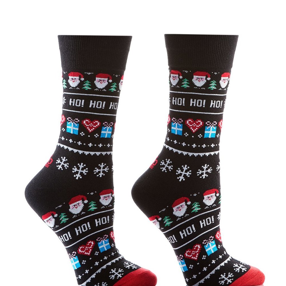 Silly Socks Ho Ho Ho Christmas-Womens Crew Socks